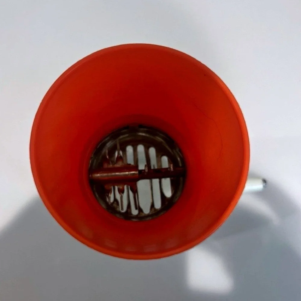 Vintage Federal Housewares Nut Chopper Grinder Orange Glass Base Chicago